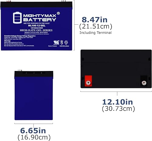Miniatura 2 de Mighty Max Battery La batería GEL de 12V 100AH reemplaza el generador solar Goal Zero Yeti 1250
