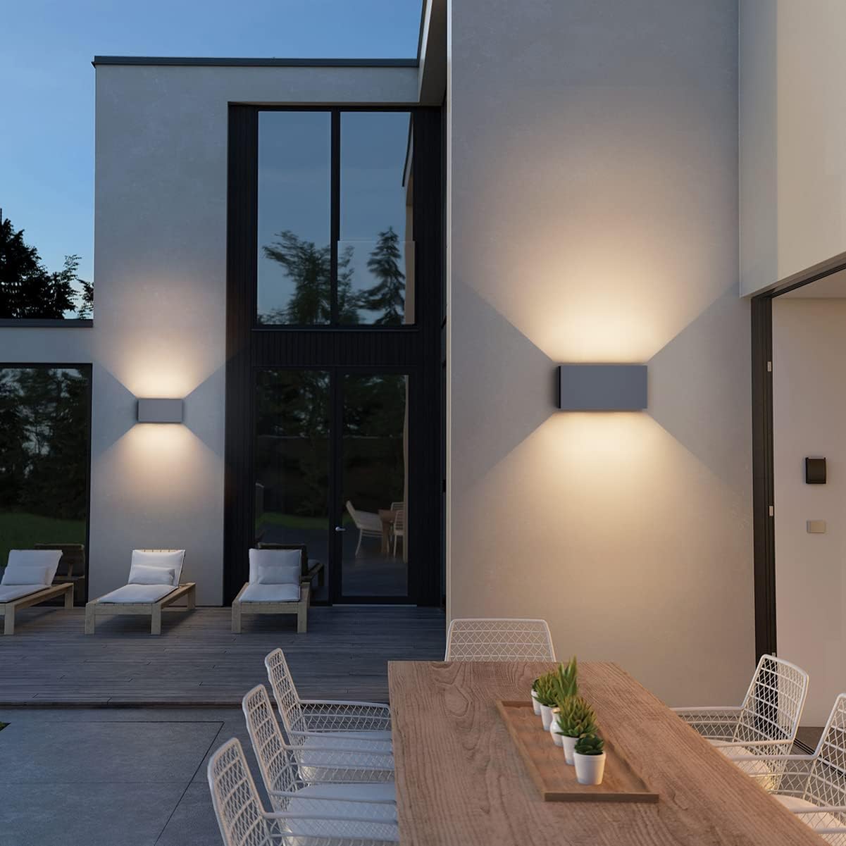 Klighten 24W Aussenlampe Außenwandleuchte mit Bewegungsmelder,2PCS Außenlampe mit bewegungsmelder Einstellbarer Lichtstrahl, Wandleuchte Warmweiß Außen/Innen für Garten/Flur/Weg,IP65,3000K,Anthrazit