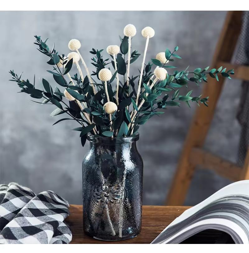30 flores secas Billy Balls Craspedia blancas miniatura 5