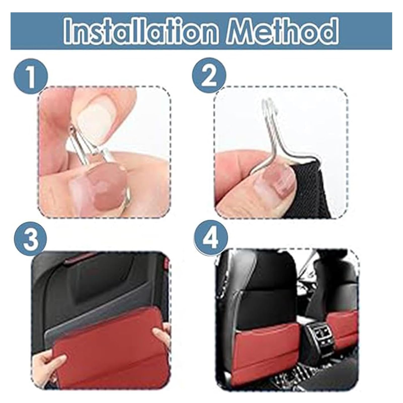 Organizadores Asiento Trasero Coche para Merc&edes B&ENZ E200 E260 E300 Protección Trasera para Asientos Coche, Almohadillas antipatadas, Bolsa Almacenamiento Trasera