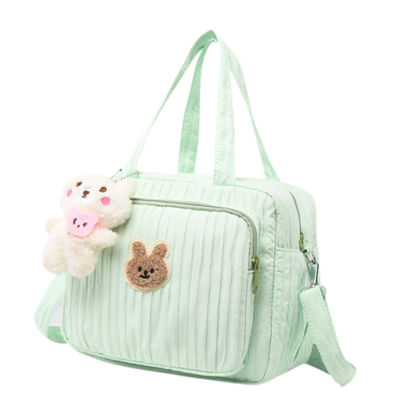 Merishopp Diaper Bag Handbag Reusable Large Capacity Spacious Mummy Makeup Bag Handbag Green-picture-14