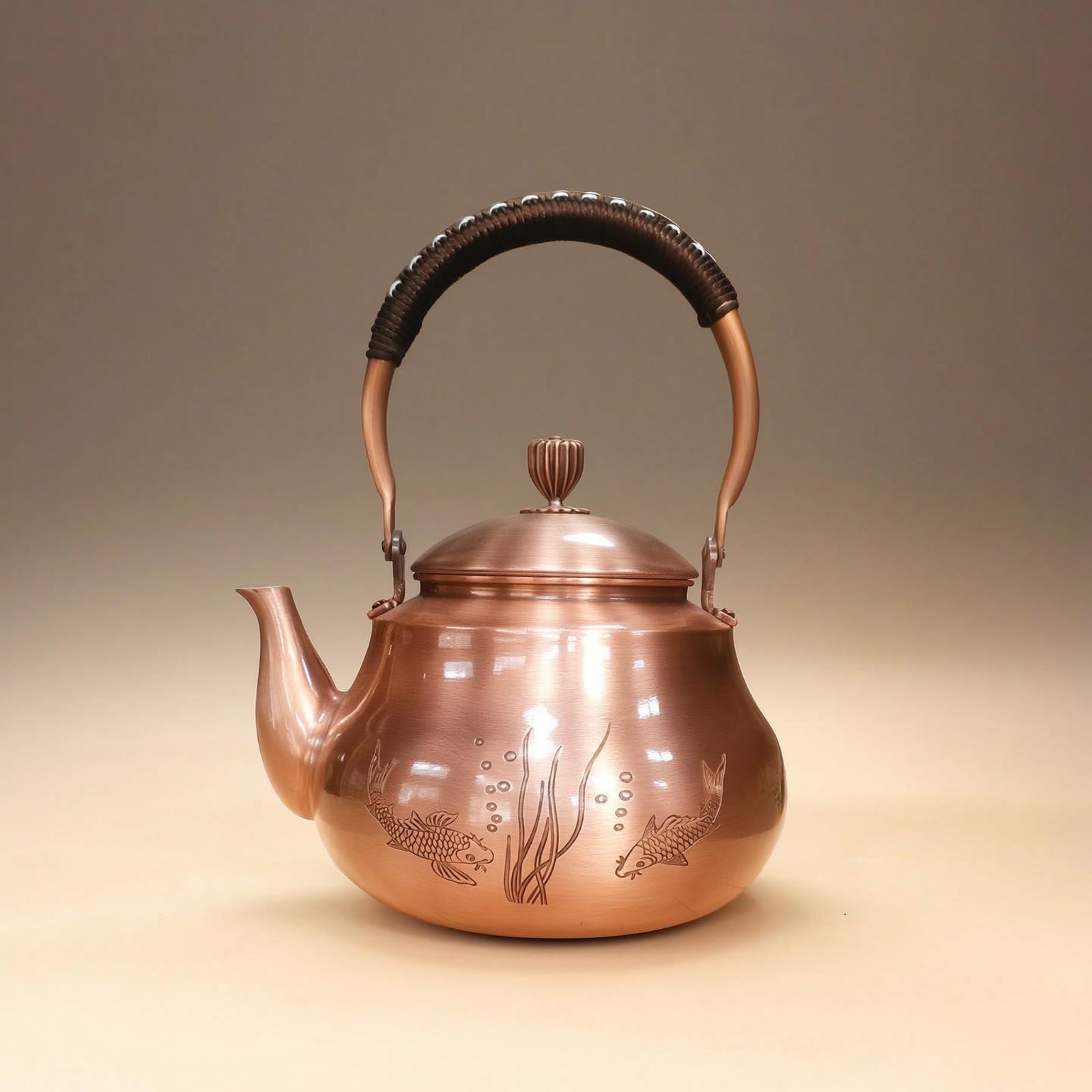KESOTO Récipient Chauffage en Cuivre avec Gravure Fine et Forme Compacte pour Infuser s Plantes et Servir s Convives