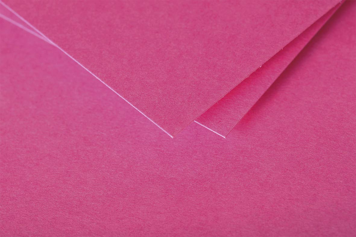 Clairefontaine 1824C Pack of 25 Plain Cards Square Format 13.5x13.5cm 210g/m² Intensive Pink Invitation Correspondence Boards Pollen range Smooth Premium Paper - Image 3