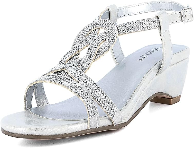 LONDON FOG Womens Macey Demi-Wedge Dress Sandals, Silver, 9: Buy Online at Best Price in UAE