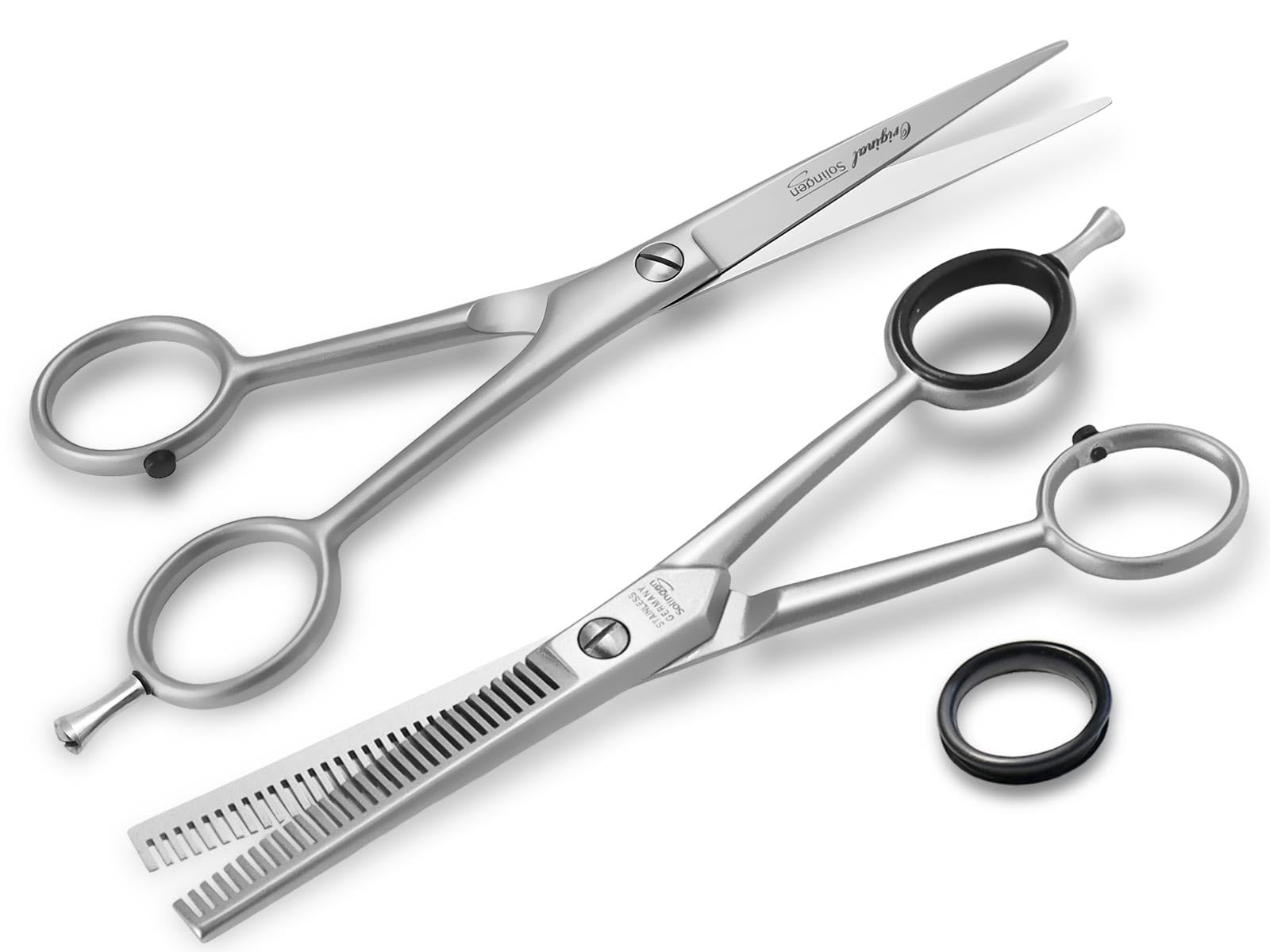 Haarschere Effilierschere Solingen 2er Set Haarschneidescheren in 6 Zoll | Haarschneideschere aus rostfreiem Edelstahl Made in Germany Friseurschere für einen perfekten und präzisen Haarschnitt