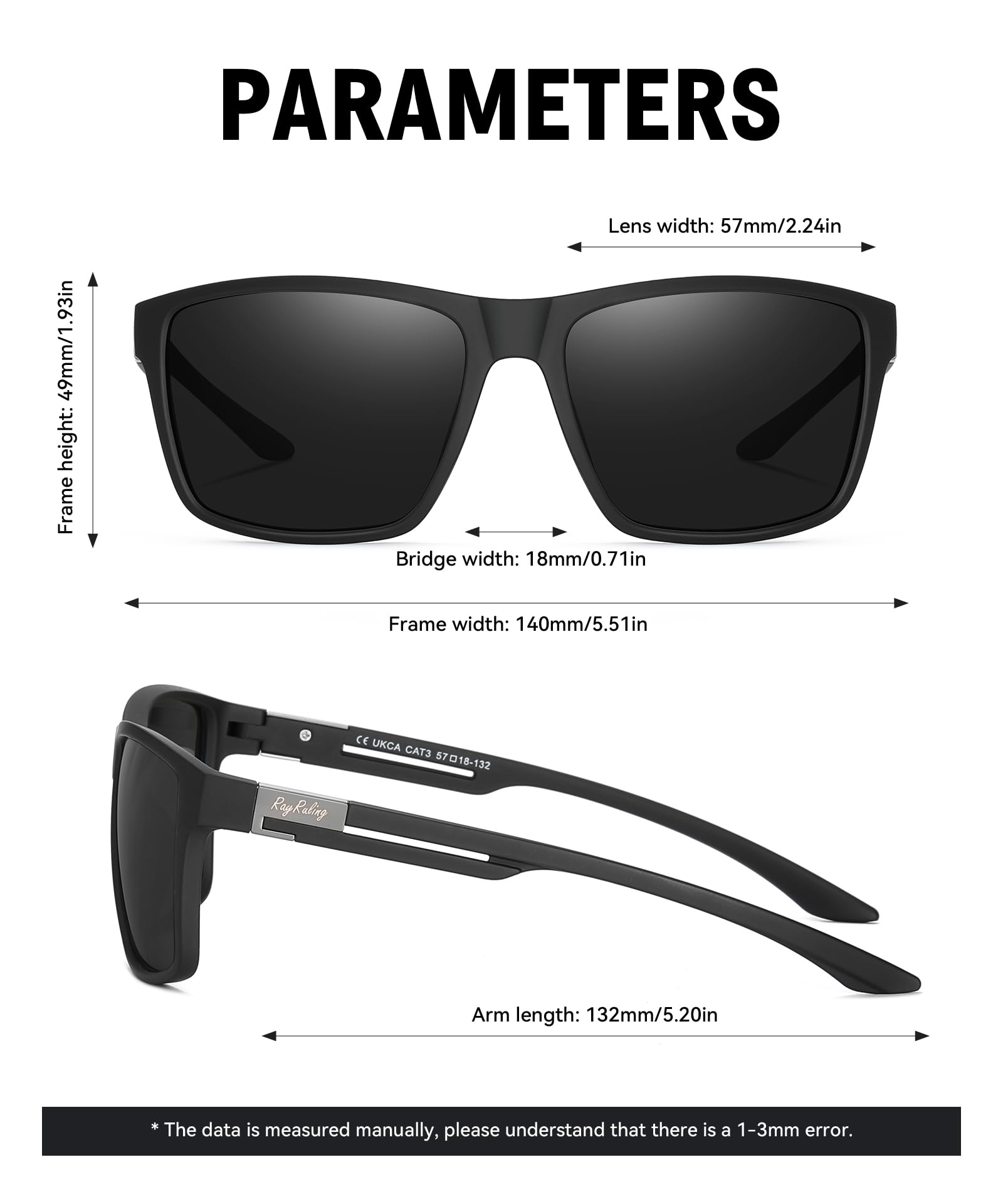 2 Paar Sonnenbrille Herren Polarisierte Damen, Sport Sunglasses Men Schwarz,Retro TR90 Ultraleicht Rahmen, UV400 HD Golf/Fahren/Angeln/Reisebrille/Outdoor-Sportarten Mode Sonnenbrillen