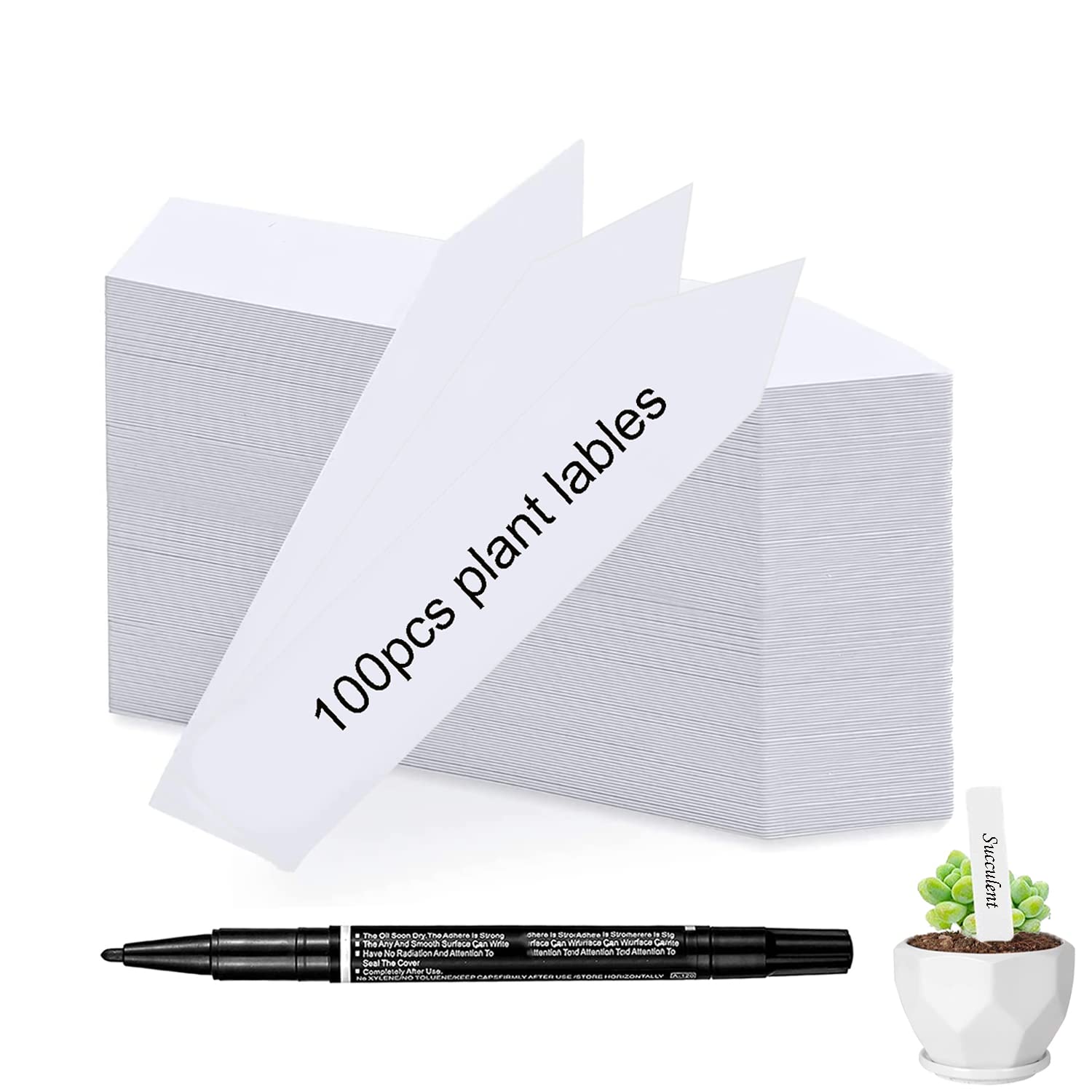 Lot De 25 Étiquettes De Jardin En Acrylique Transparent Avec Tiges 22 Cm – Marqueurs Réutilisables Résistants Aux Intempéries + Stylo