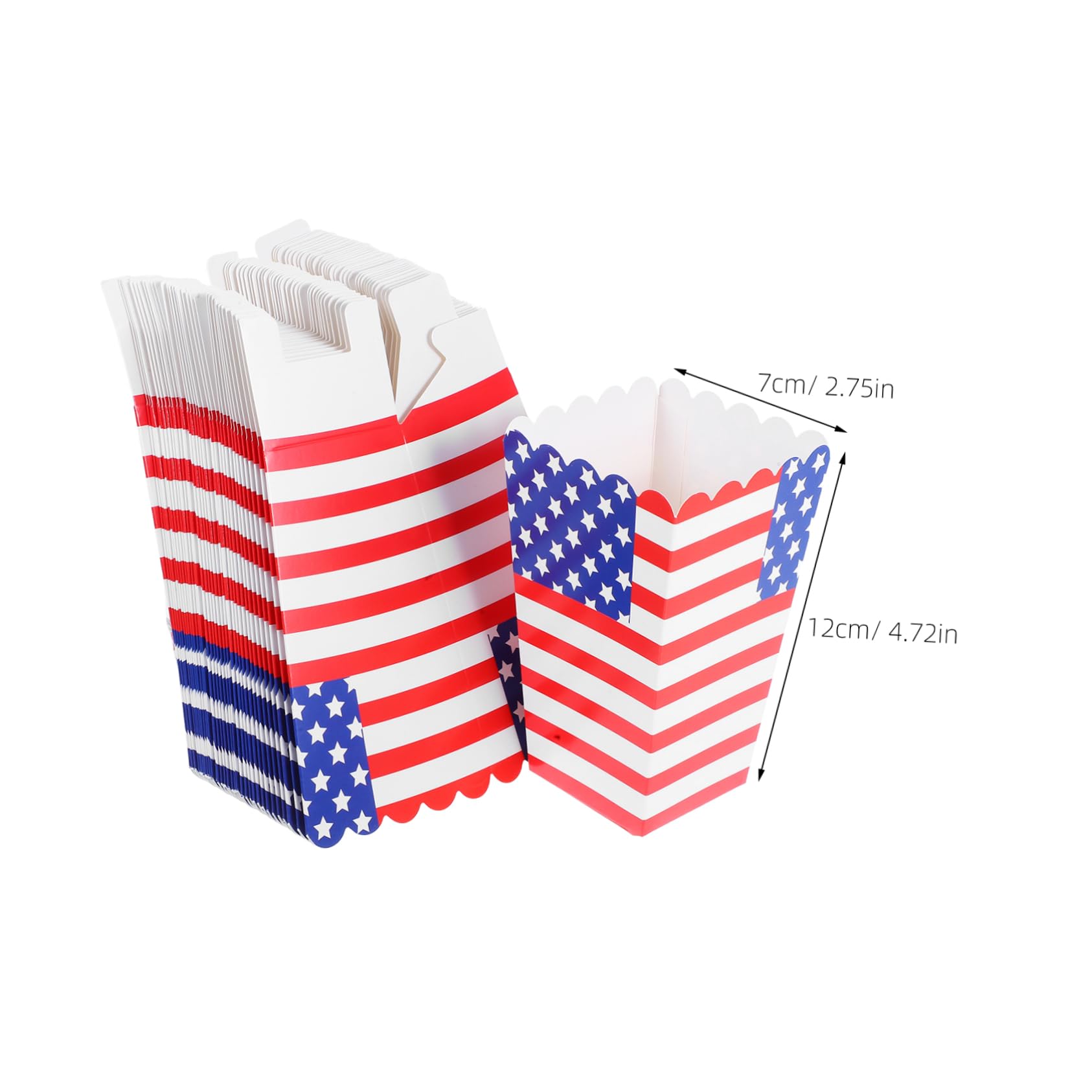 ULDIGI 36Pcs Patriotic Popcorn Boxes Stars and Stripes Treat Holders for Fourth of July Movie and Decorations Disposable Candy Containers