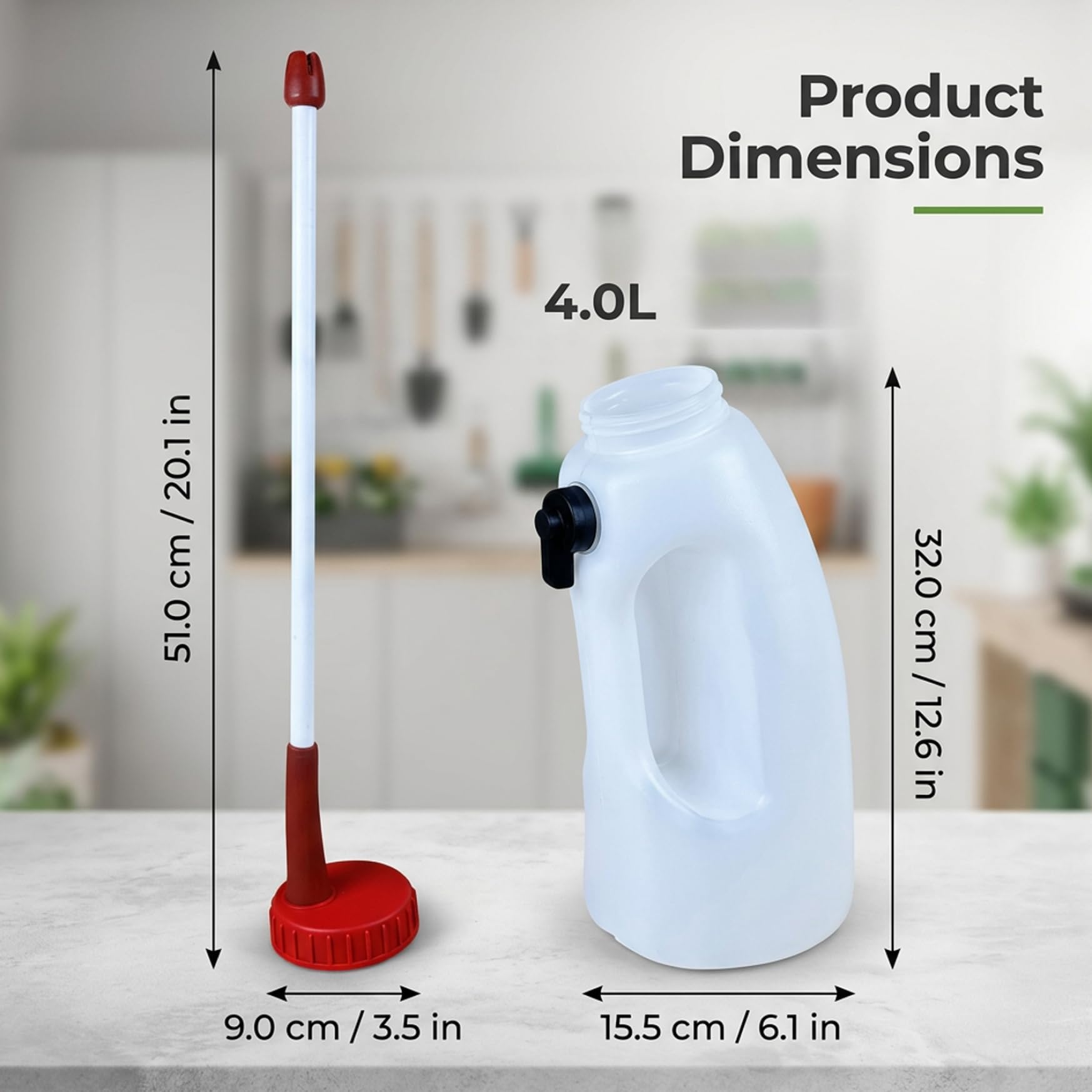 Mangeoire réglable pour veaux avec Long Tube en Silicone Souple et Double poignées ergonomiques, biberon pour bétail pour tremper Facilement Les veaux, agneaux, chèvres, Enfants, 4 L