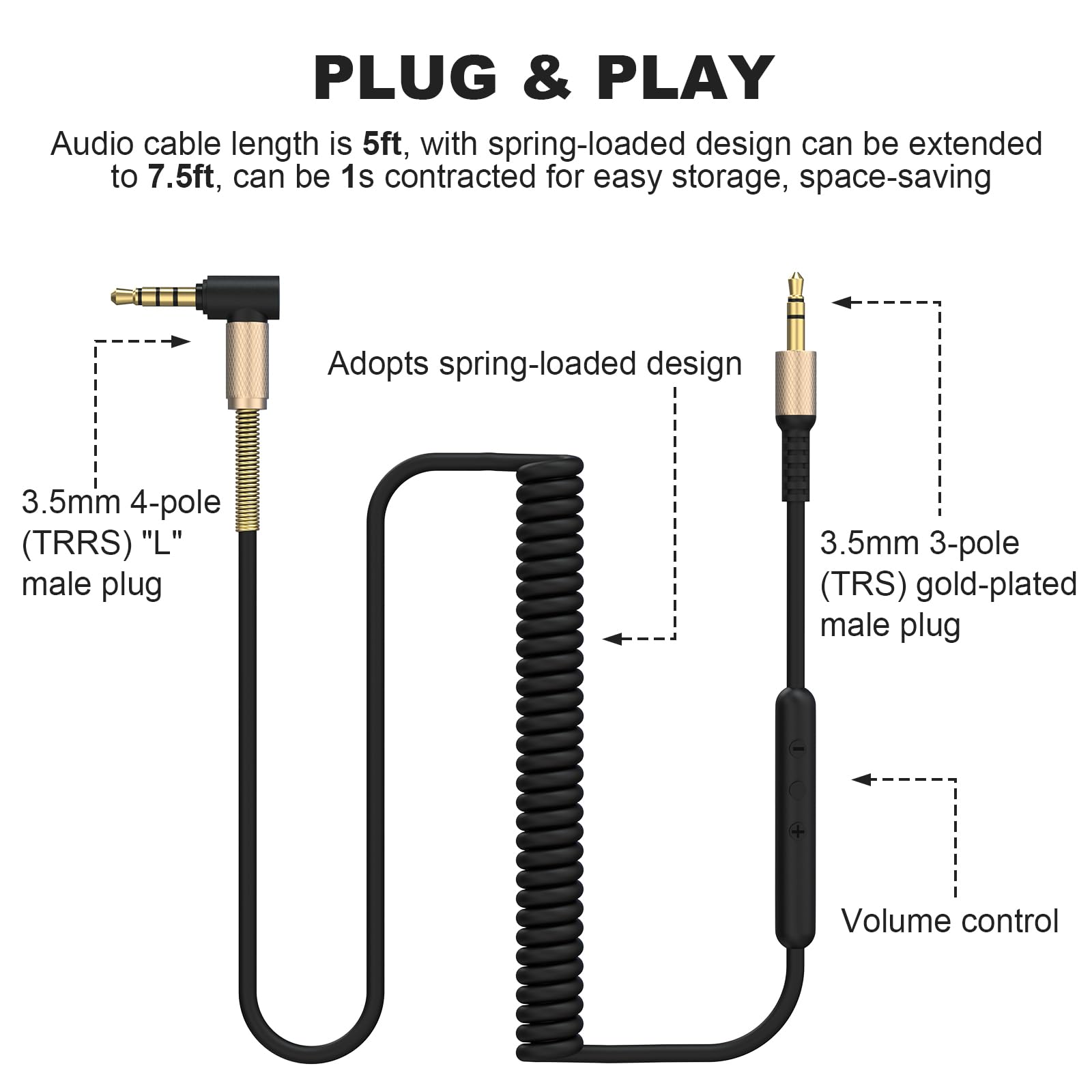 Amazon.com: Gneinour Major 3 Cable with Microphone Compatible with