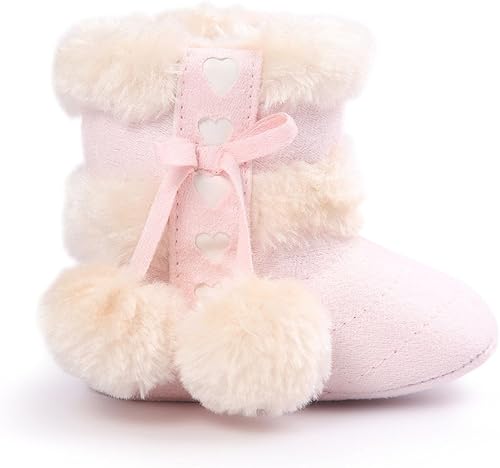 Botas Estamico de invierno, con lazo, de nieve, de felpa, para niña