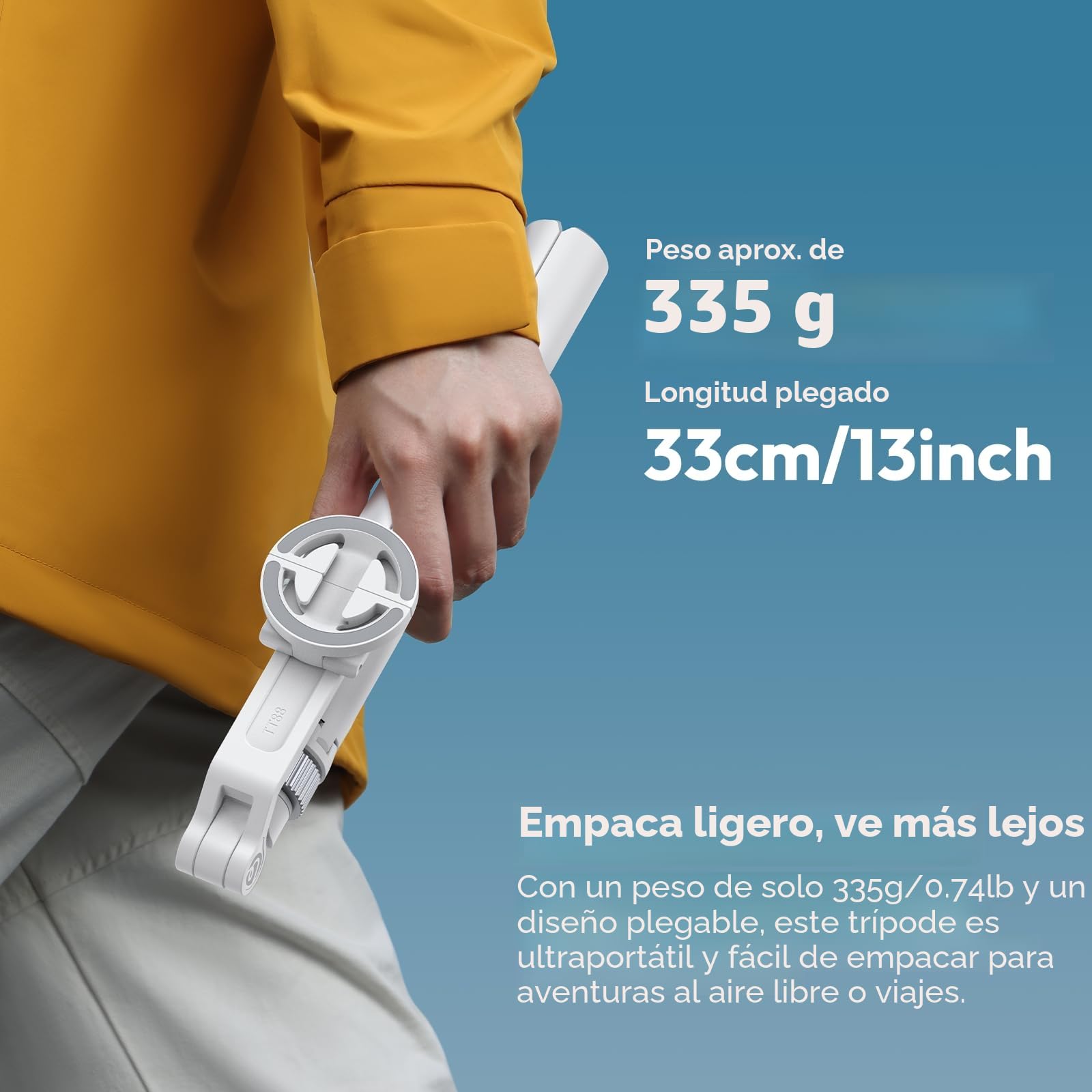 ULANZI TT88 145 cm Overhead Selfie Stick, Multifuncional magnético y de sujeción 2 en 1, Palo Selfie Trípode Blanco para Móvil y Cámara con Control Remoto