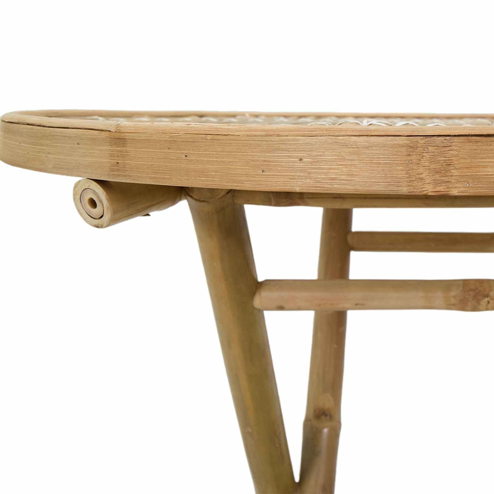 vidaXL Mesa de Jardín Natural 80 x 70 cm Bambú, Mesa de jardín Moderna y Plegable, Exterior, Ahorra Espacio, portátil y ecológica
