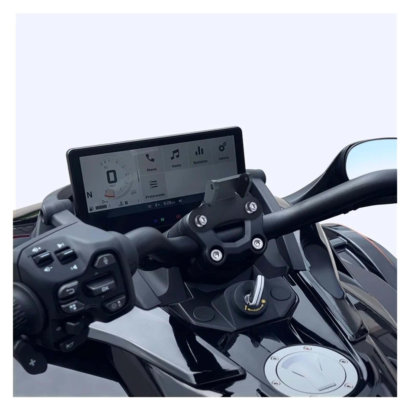 Navi Halterung Motorrad Für Spyder F3 2015-2025 Für Spyder RT 2020-2025 CNC GPS Telefon Halter Stehen Navigation Lenker Verlängerung Halterung(Type 5)