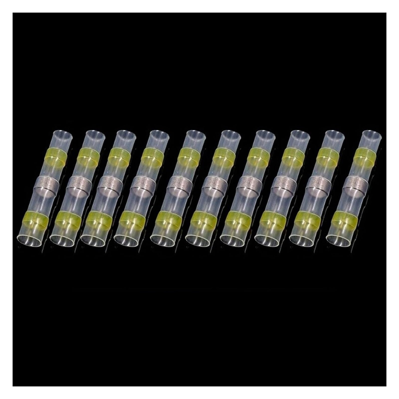 100PCS Yellow Heat Shrink Butt Crimp Terminals Solder Seal Electrical Wire Cable Splice Terminal Kit