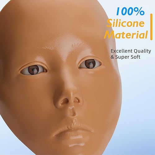 Miniatura 2 de Tabla facial de práctica de maquillaje de silicona 5D, reutilizable para principiantes para practicar maquillaje de ojos, ojos de cara, cosmetólogo