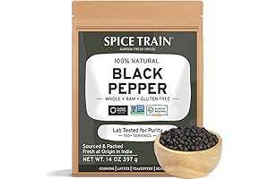 SPICE TRAIN Organic Pepper Grinder: Fresh, Flavorful, and Healthy Spice
