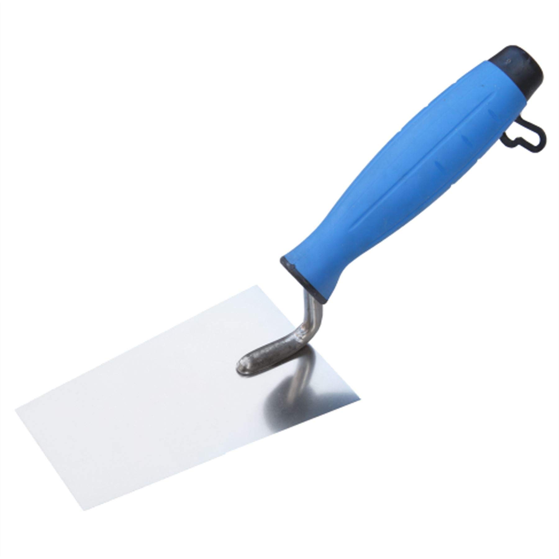 TOOLTYStainless Steel Bucket Trowel - 140mm - Rubber Handle - for Scooping-Scraping: Motar, Cement, Plaster - Masonry, Brickwork DIY - TLTY-1201