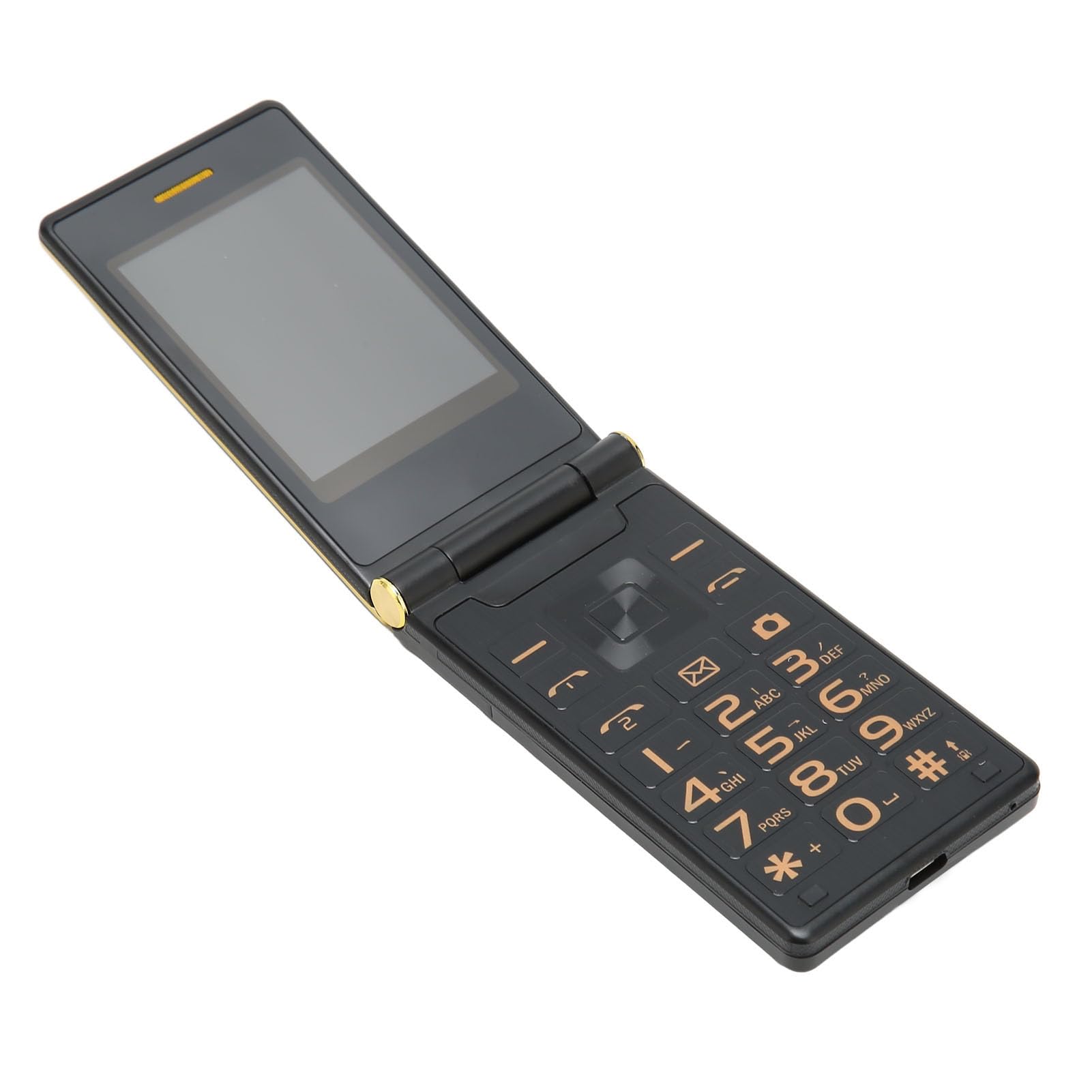 KIMISS Składany telefon dla seniorów z dużymi przyciskami, komórka seniora, podwójny ekran 3", 2 G, GSM, telefon komórkowy dla osób starszych, przycisk SOS, latarka, głośnik, radio