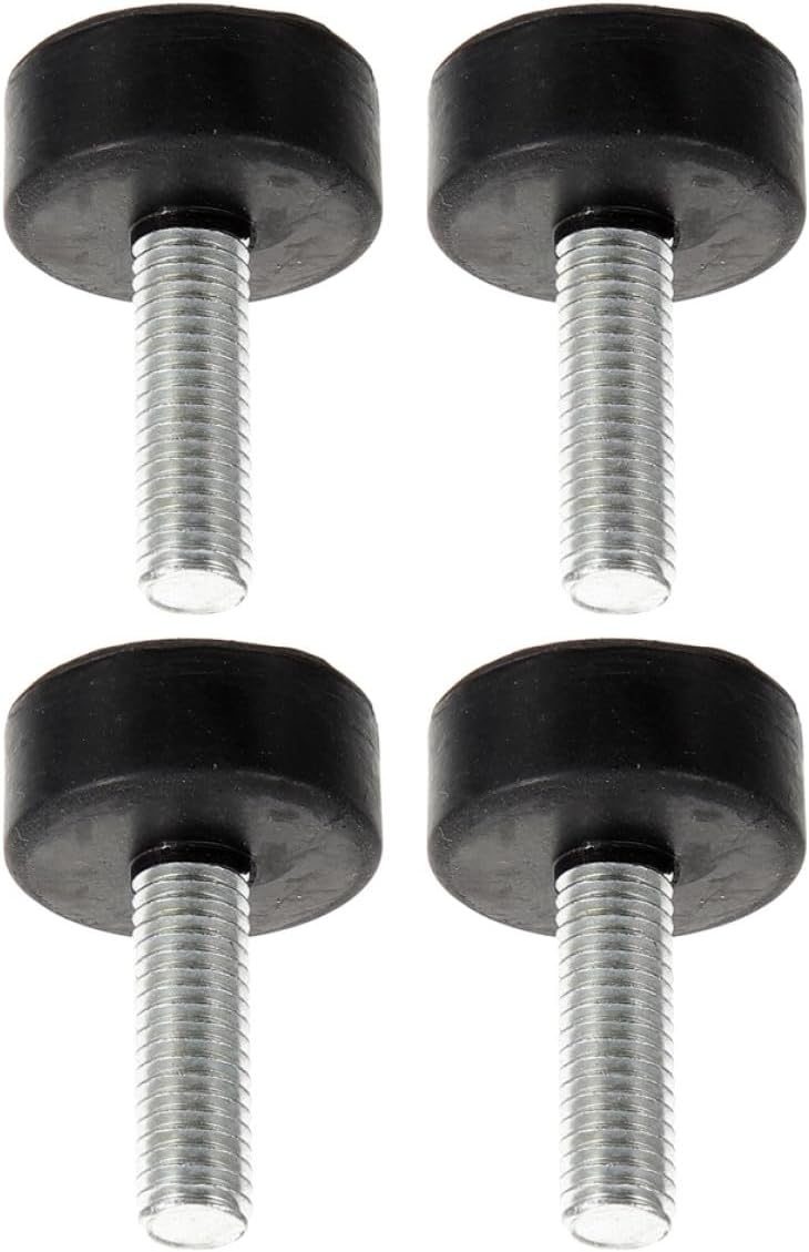 PRETYZOOM 4pcs Small Adjustable Rubber Feet Pads M8 Screw Table Levelers Furniture Leg Shock Absorber Anti-Vibration Non-Slip Floor Protectors for Cabinets and Desks