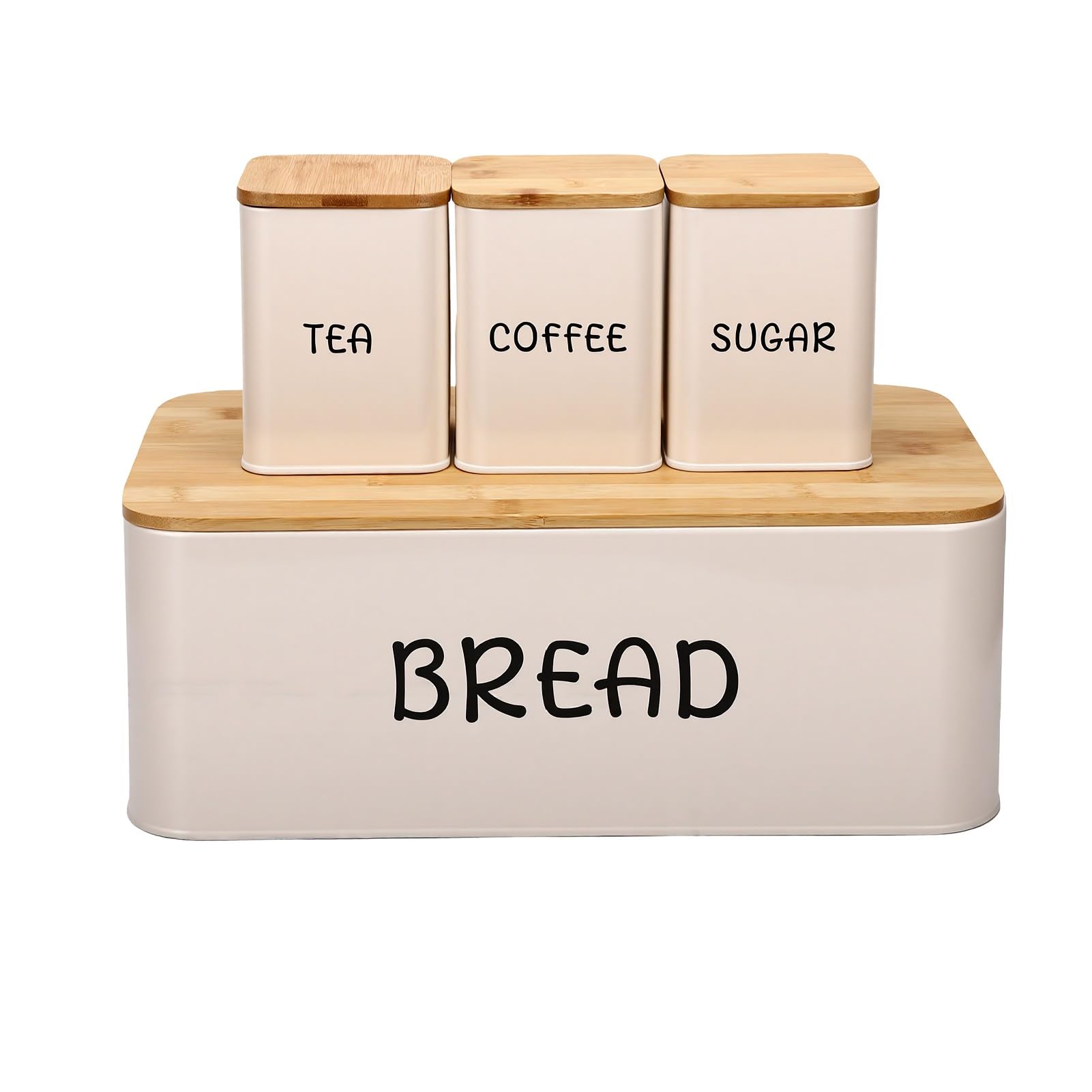 Ensemble Boîte à Pain et Boîtes à Pain, Couvercle en Bois,