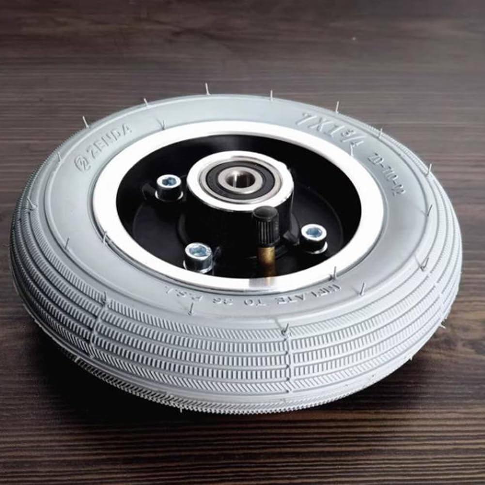 Gruppo Ruota Anteriore per Sedia a Rotelle,Ruota Sostitutiva da 7 Pollici per Sedia a Rotelle Elettrica, Pneumatico in Gomma Pneumatica 7x1 3/4 con Mozzo Ruota in Lega di Alluminio, 2 Pezzi (Size : B