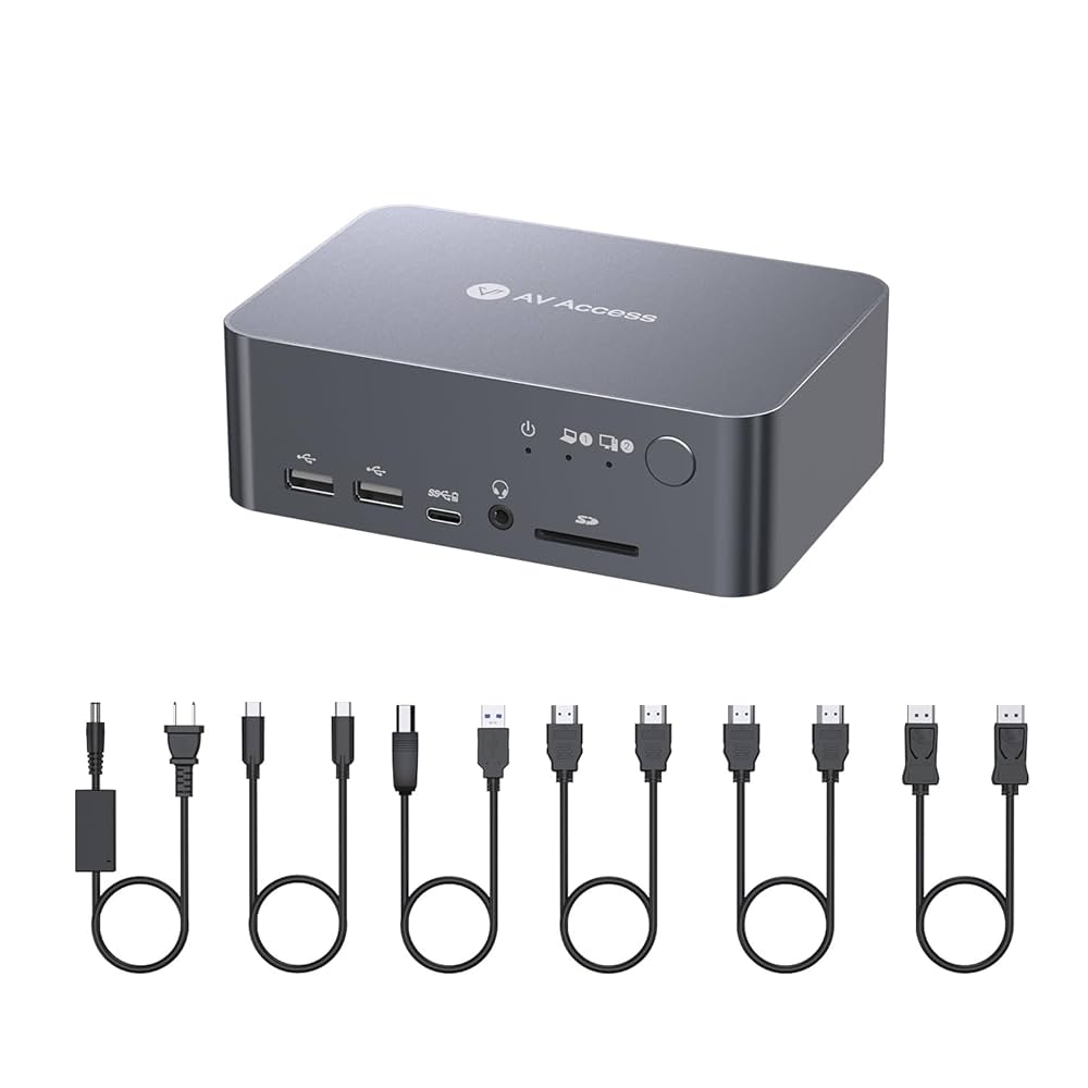 509452　AV Access KVMスイッチ 2モニター iDock C10 USB-C & HDMI Dual Monitor KVM Switch with Docking Station