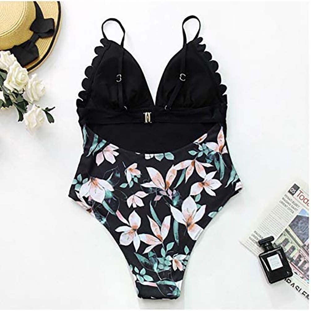 Bikini da Donna Sexy da Bagno Set Tankinis Up 1 Costume da Bagno Costumi da Bagno da Donna Sexy Stampa Push Costumi da Bagno Floreali Set di Tankini Costumi da Bagno (Color : A, Size : XXL)