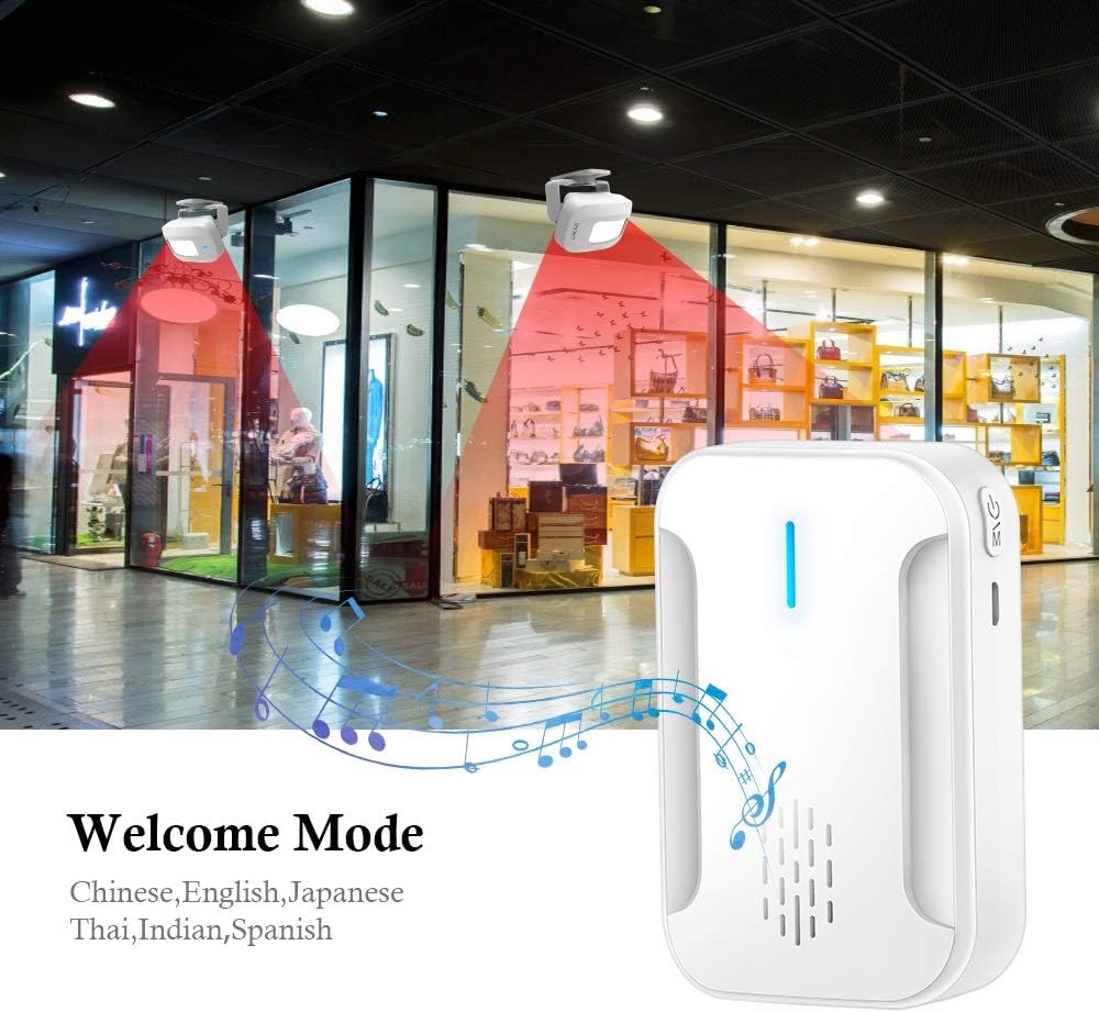 Doorbell Welcome Motion Sensor Remote Control 280M Range Emergency Alarm Home Shop Door Bell Chime