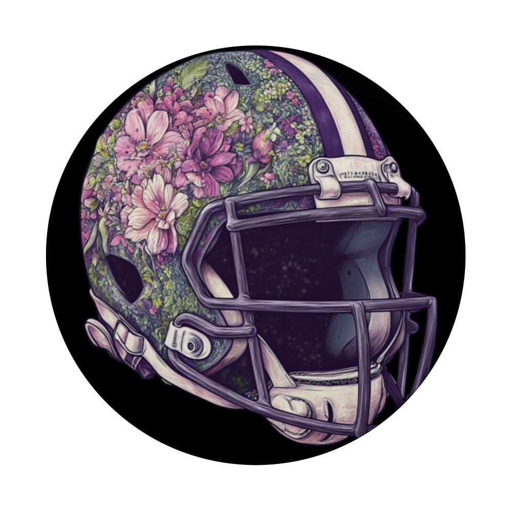 Floral Football Helmet Artistic Sportswear PopSockets Standard PopGrip : Cell Phones & Accessories