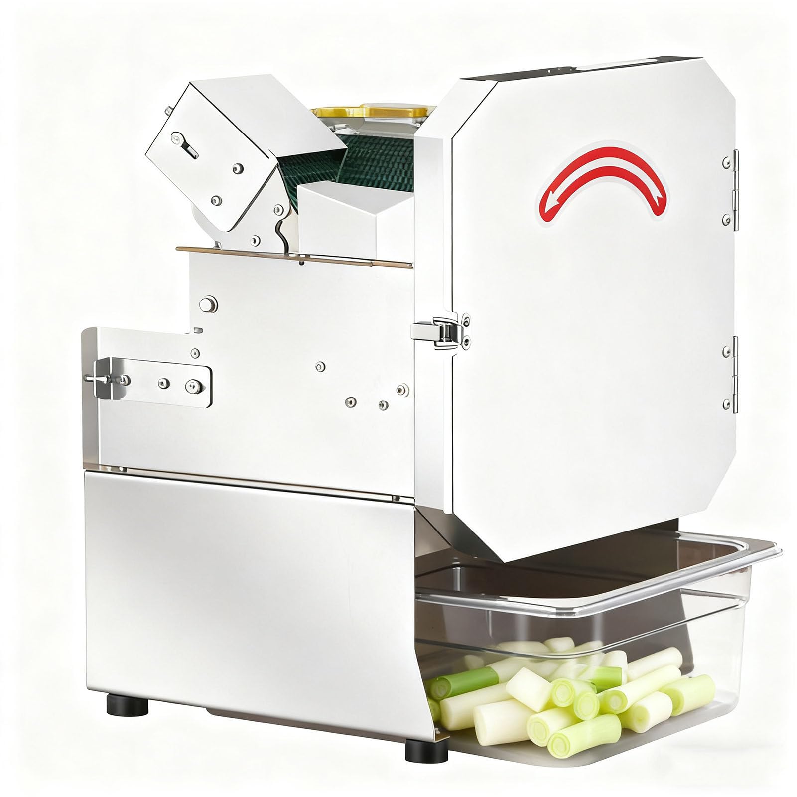 LjyAeono Vegetable Slicer 1.5-35mm (0.05-1.38”) Adjustable Electric Shredder Machine Stainless Steel Blade for Cucumber, Onion, Pepper, Carrot Food Processor for Restaurant Home Use