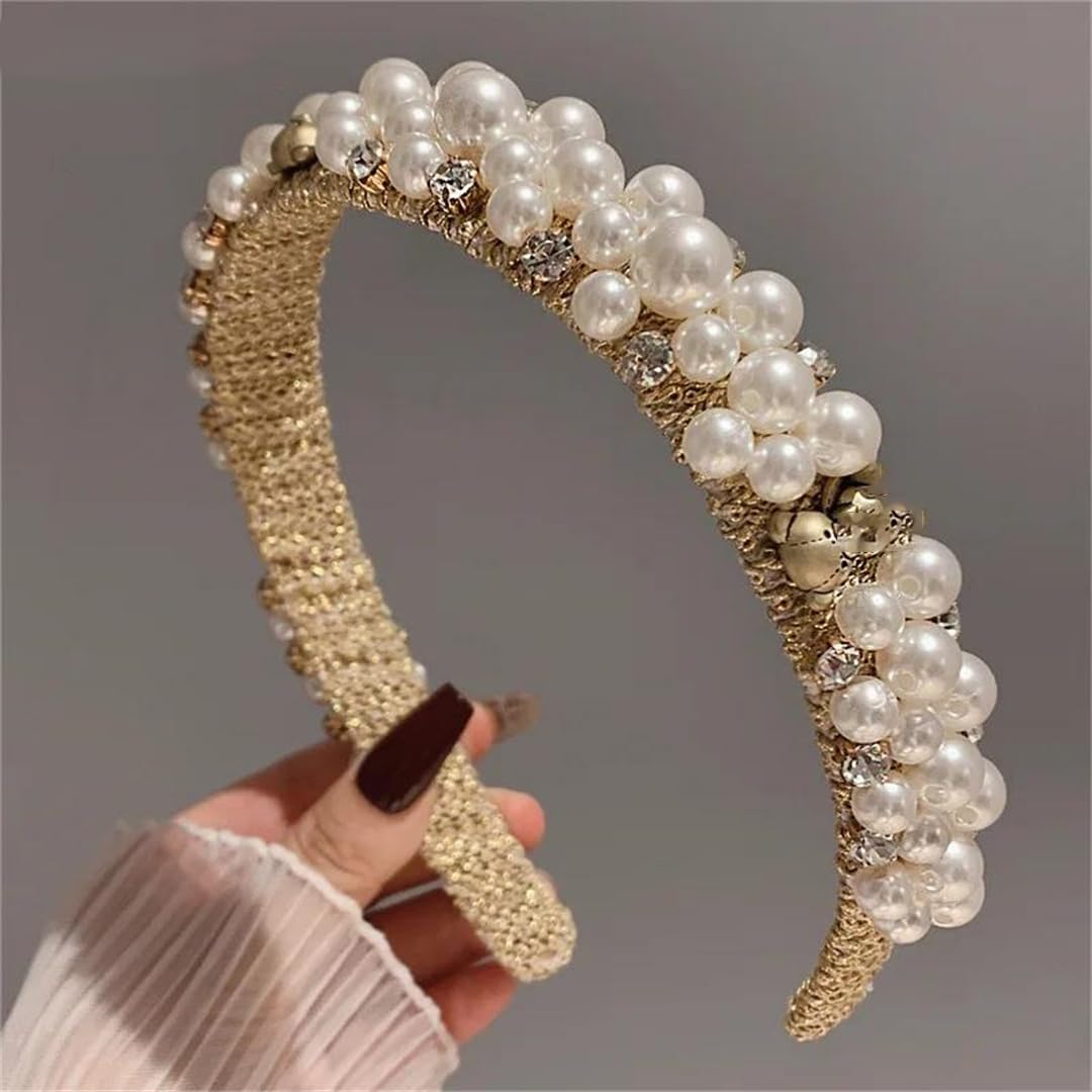 Lusso strass perle fascia floreale accessori per capelli per le donne