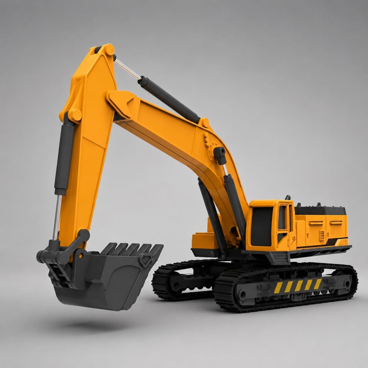 DEOXY 1/50 Metal Big Size Excavator Construction Toy Vehicle with All Moving Parts Friction Powered Toy Trucks Building Vehicles for Kids 3 Years (Yellow, Black)-image-43