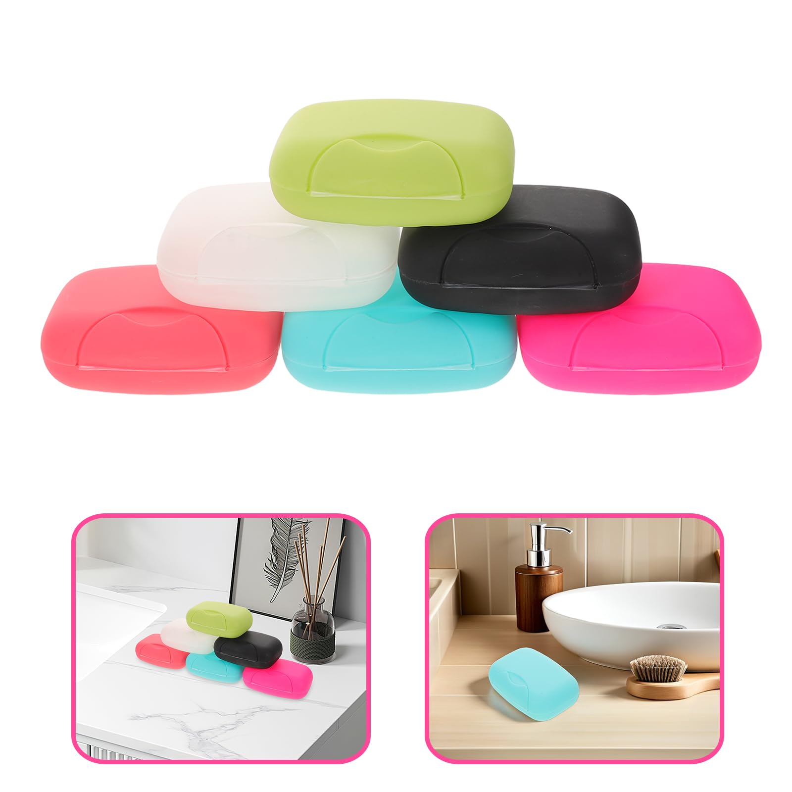 PRETYZOOM Jabonera de Viaje Portátil de Plástico Resistente a Fugas con Tapa Hermética, Grande en Colores Variados (30 Piezas), Adecuado para Camping, Senderismo y Uso en Baño y Hogar