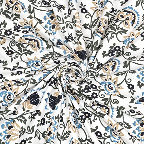 Image of BLOCKS OF INDIA Hand Block Printed 200 TC Cotton King Size Bedsheet (Grey Brown Jaal)