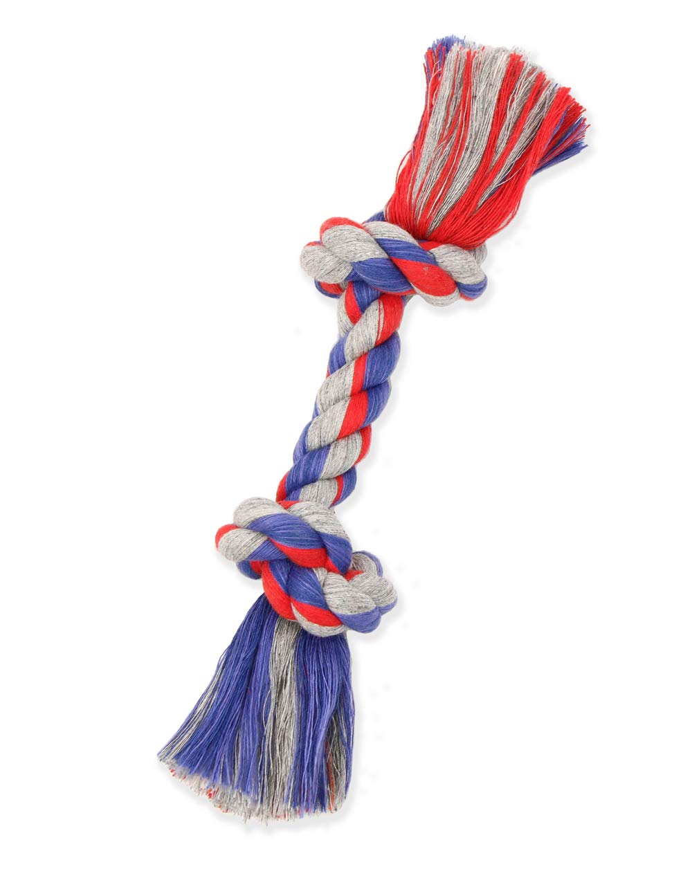 Mammoth Flossy Chews Color Rope Bone – Premium Cotton-poly Rope Tug Toy for Dogs – Bone Shaped Dog Rope Toy - Interactive Dog Tug Toy – Tug Dog Chew Toy for Small Dogs - Small 9”