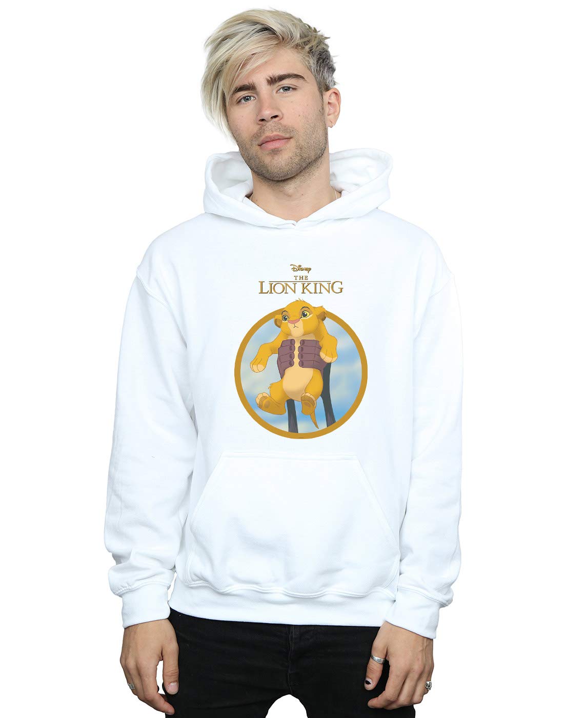 Absolute Cult Men's White Disney The Lion King Show Simba Hoodie XXXX-Large