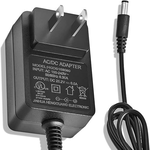 Cargador de pistola de masaje de 24 V-05 A 24 V CACC adaptador para salida 252 V-05 A Línea 49ft59 pulgadas Fuente de alimentación del interruptor