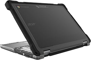 Gumdrop SlimTech Chromebook Case for 11.6 inch Acer 512 Spin Chromebook R857T (2-in-1) Protective Sleek Snap On Hard Shell Laptop Cover for Kids Students School Work Office - Black