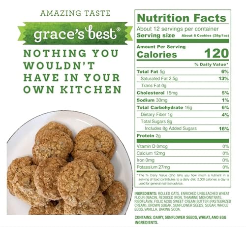 Grace’s Best Cookies - Sweet And Crunchy Small Snack Made With Natural, Quality Ingredients - Sunflower Seeds And Rolled Oats – Pack Of 6 (7Oz) #TOP2