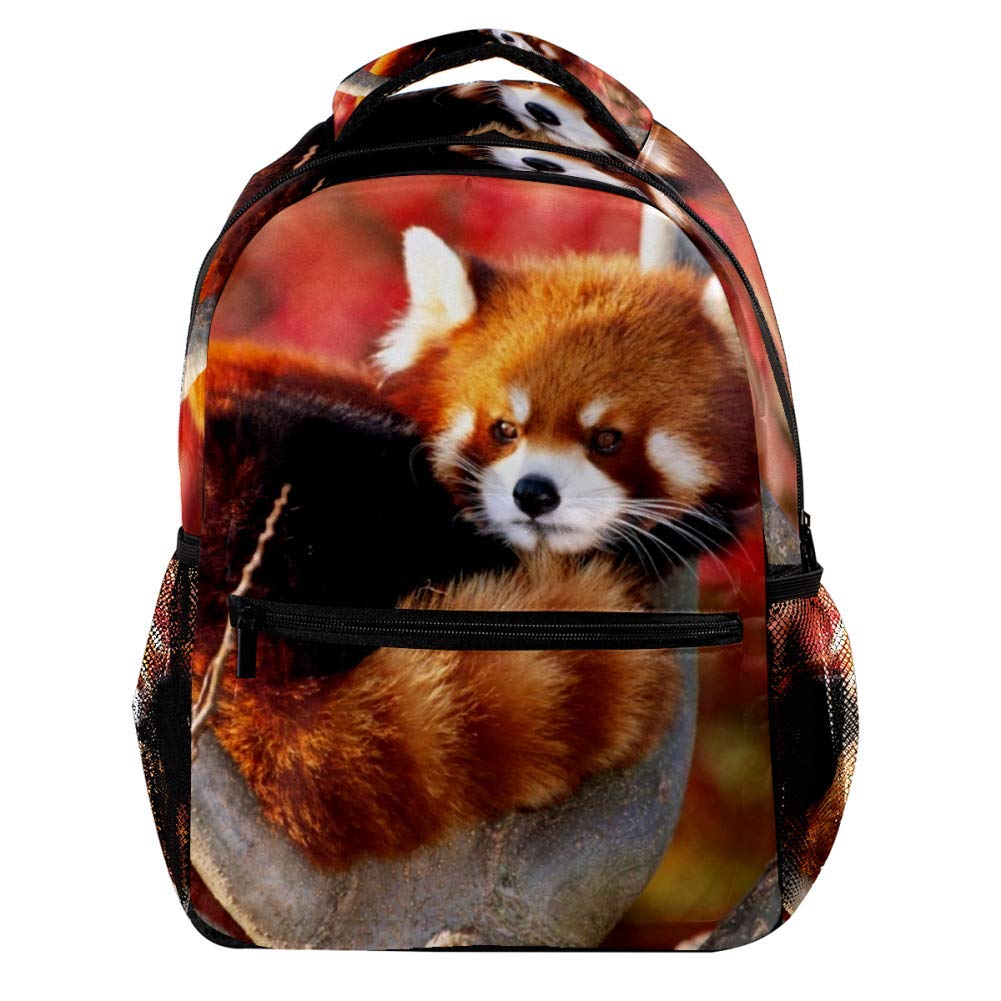 Nature Red Panda Large Capacity Backpack Unisex Rucksack Fashion Durable Travel Bag for Camping, Shopping, Climbing