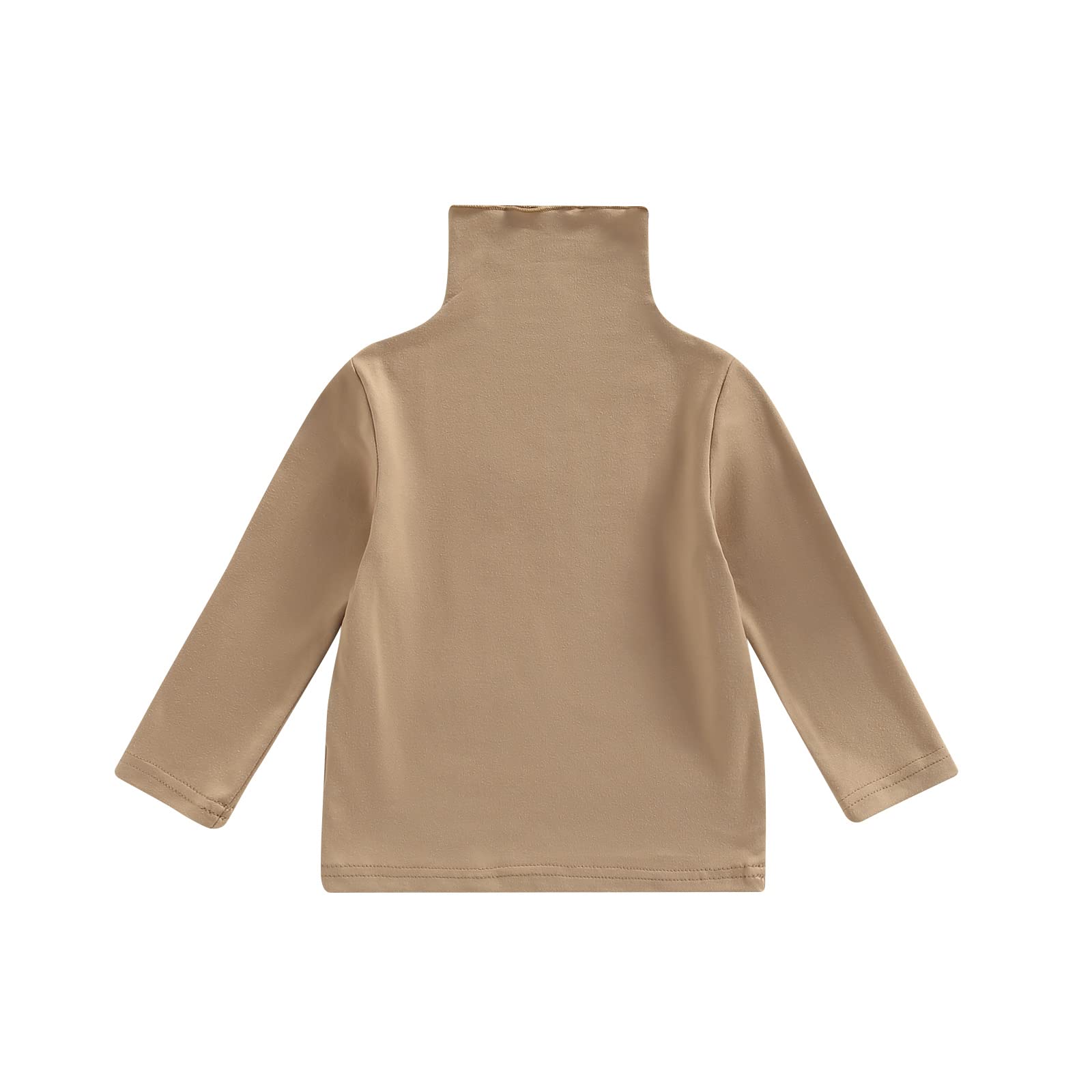 ZoiuytrgCute Kids Tee Basic Solid Color Turtleneck T-Shirt Fall Winter Long Sleeve Blouse Shirt for Baby Girl Boy 1-5T