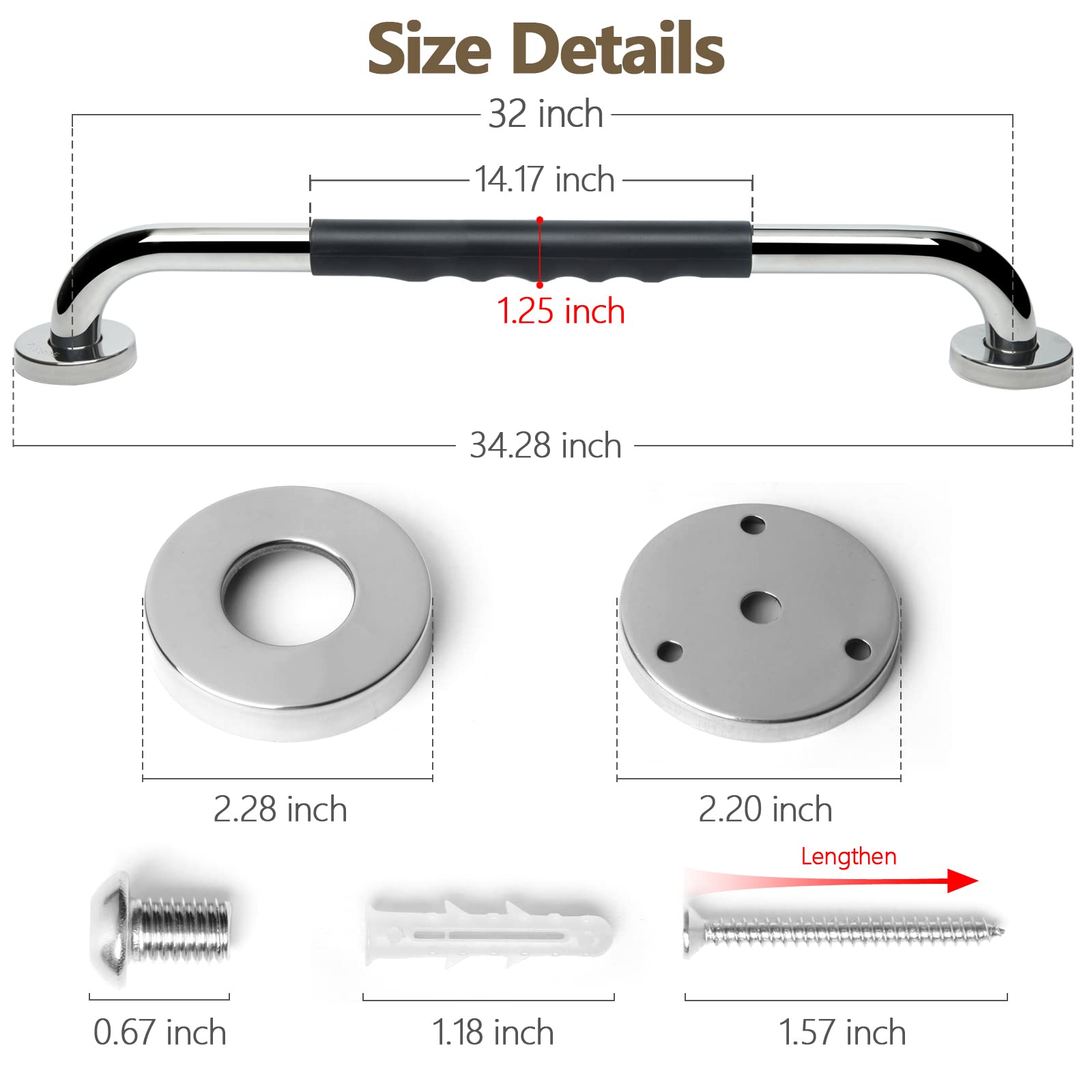 Barre antiscivolo per bagno e doccia (81,3 cm, in silicone)