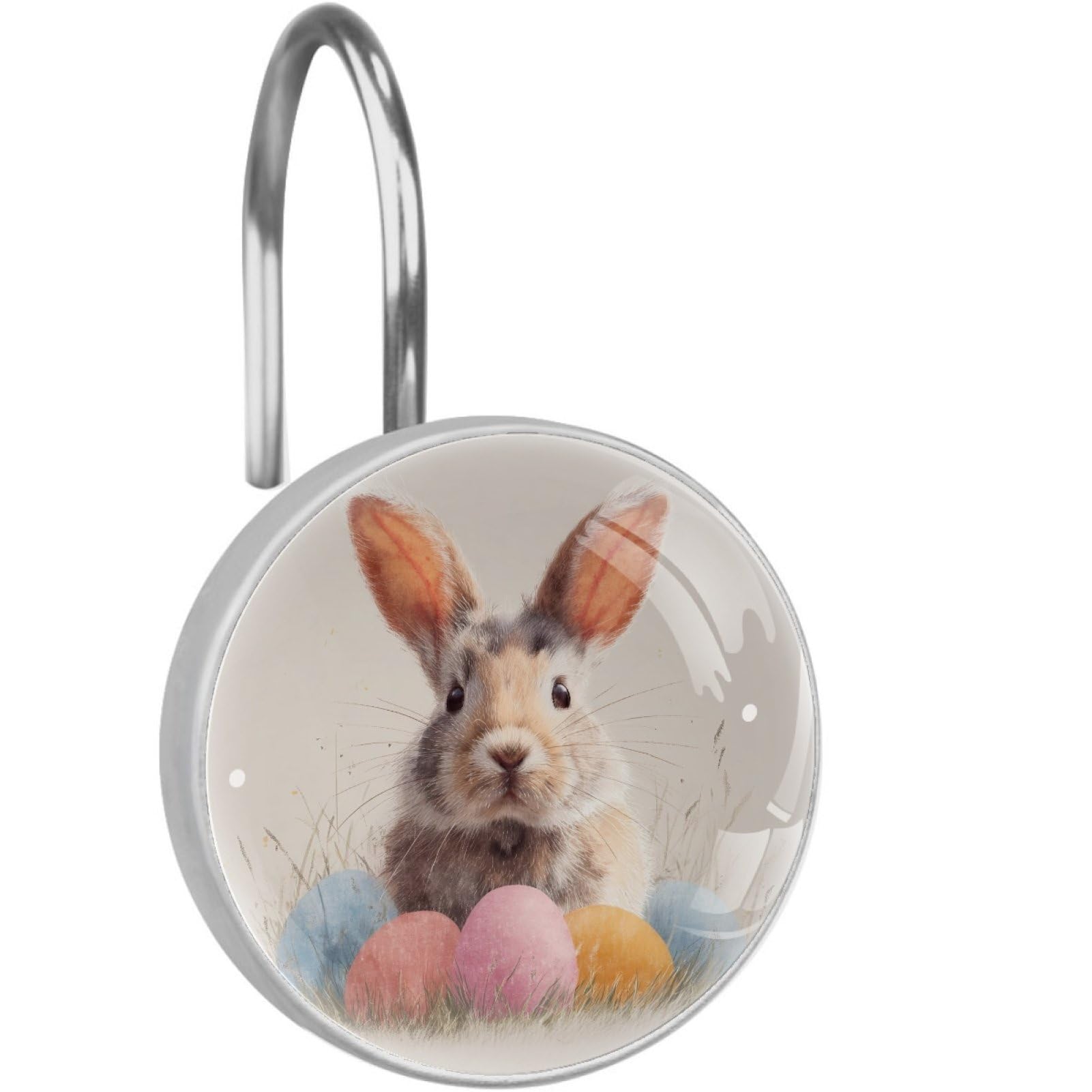 VAPOKF Shower Curtain Hooks, 12PCS Cute Rabbit Shower Curtain Hook for Bathroom Decors Home Bedroom