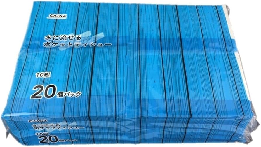 藍水　ティッシュ入れ Amazon.co.jp: カインズ(CAINZ) 水に流せるポケットティシュー 10組×20