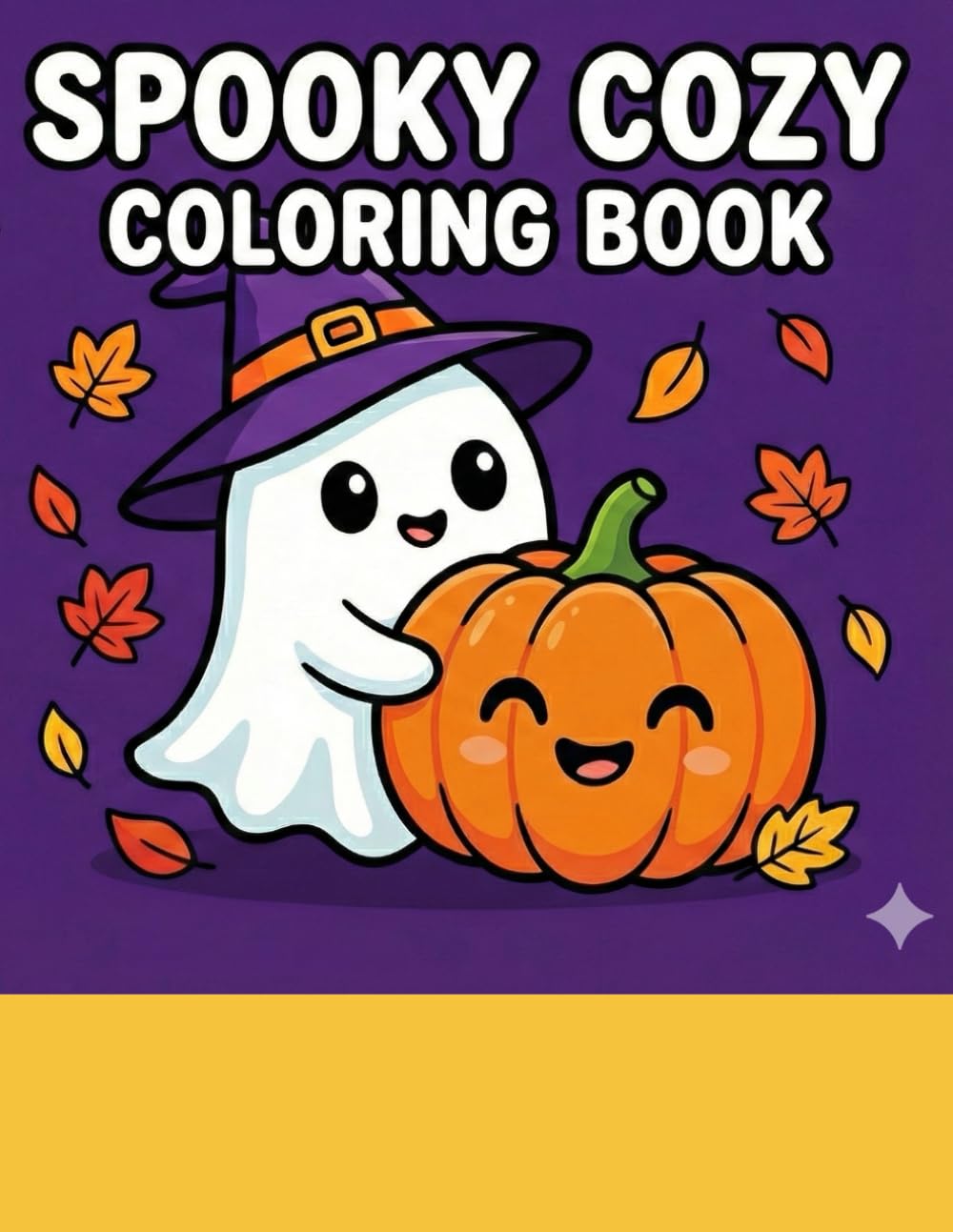 Spooky & Cozy: Bold and Easy Coloring Book: 40 Thick Line & Simple Designs | Cute Ghosts, Witches, and Autumn Vibes for Stress Relief