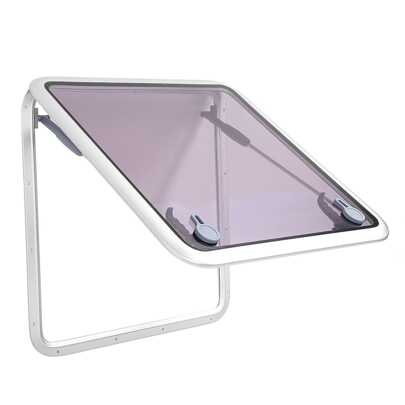 Ventana para RV, 600 X 600 Mm, Claraboyas Ajustables para Barcos, Ventana Cuadrada, Cubierta de Empuje, Claraboyas, Escotilla de Ventilación con Varilla de Soporte para Yate,