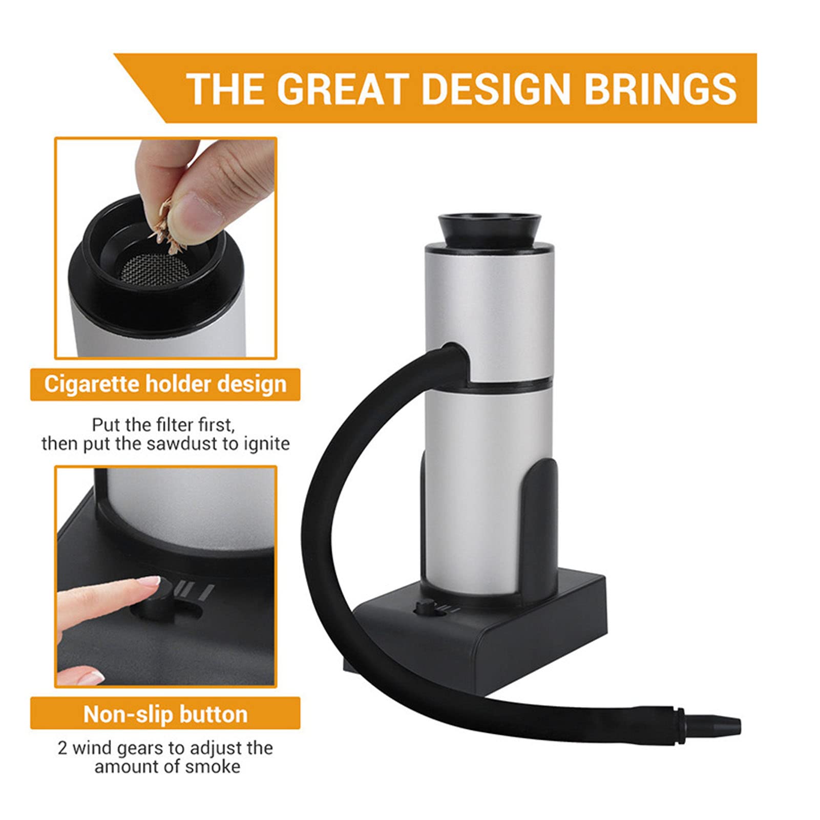 Ahumador de Cóctel, Pistola de Ahumado Portátil con Infusor de Humo para Bebidas, Whisky, Pescados, Mariscos, Ahumador En Frío Dispositivo de Ahumado de Madera para Cocina Interior