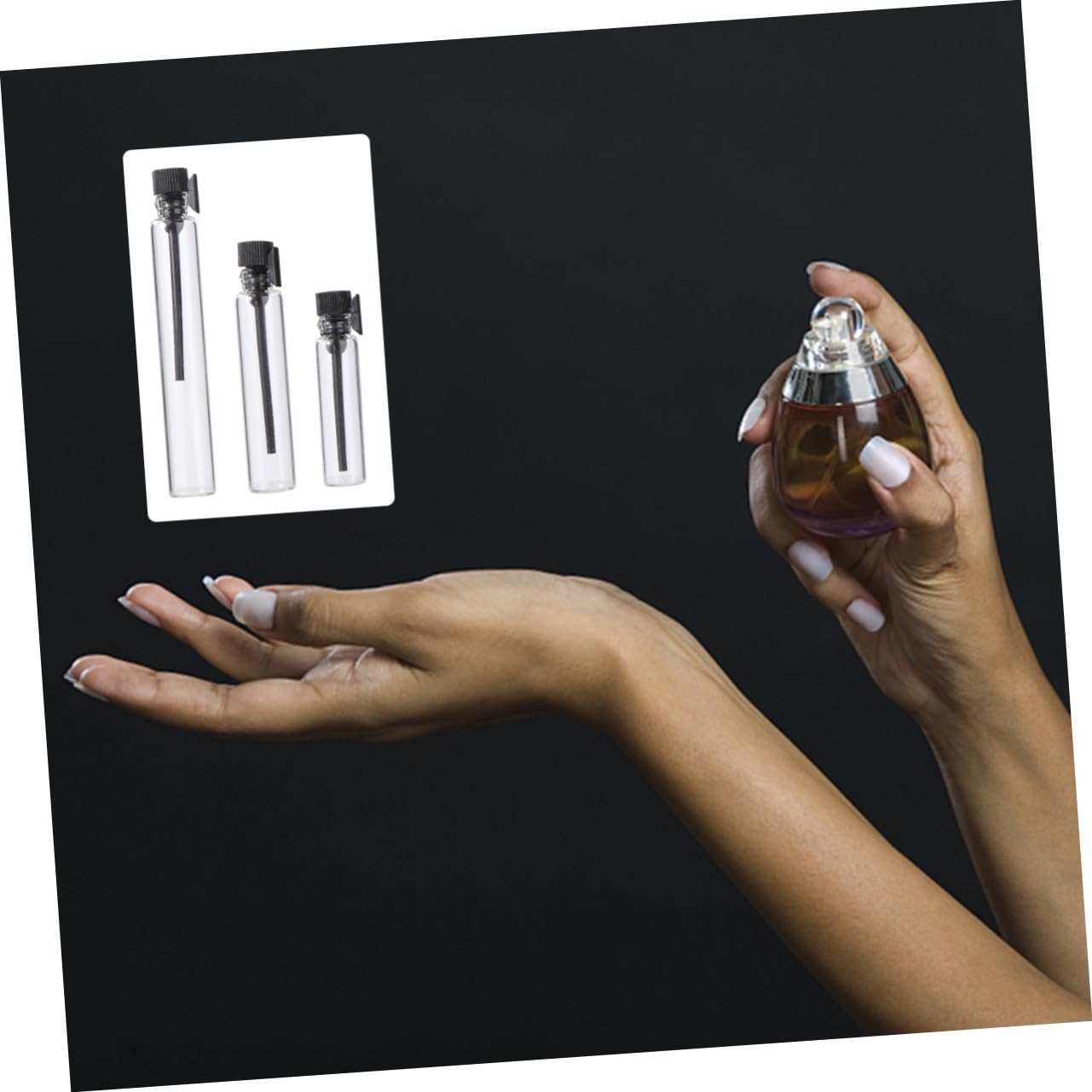 Frascos de Perfume de Prueba 1ml 2ml 3ml Plástico Negro