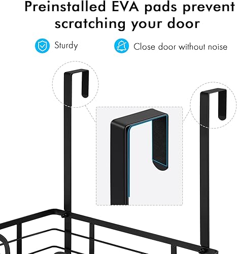 Miniatura 4 de KES HIR500A-BK - Soporte para tabla de planchar en forma de T, para 1 38 puertas, color negro mate, HIR500A-BK